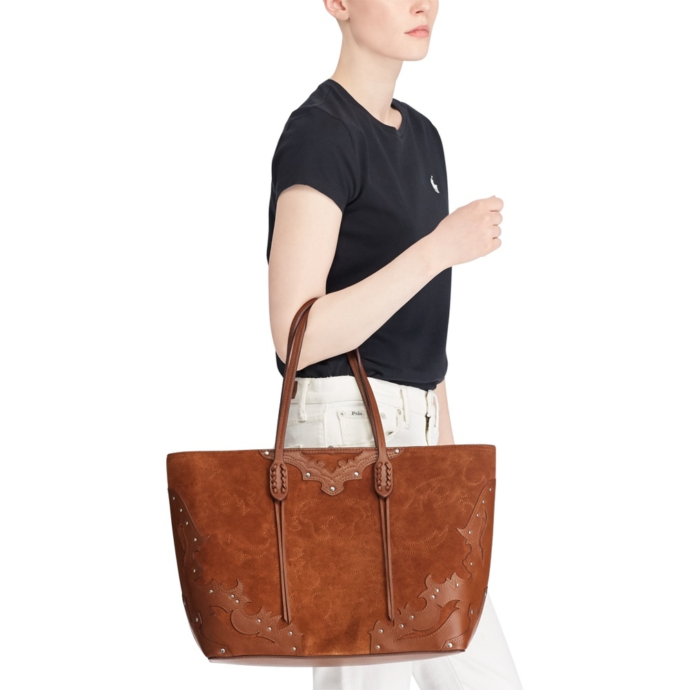 Polo Ralph Lauren Suede & Leather Tote Bag… - Picture 3 of 8